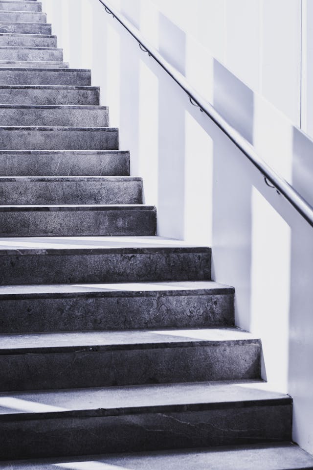 Photo by JorgeArturo Andrade: https://www.pexels.com/photo/stairs-grayscale-photography-921025/